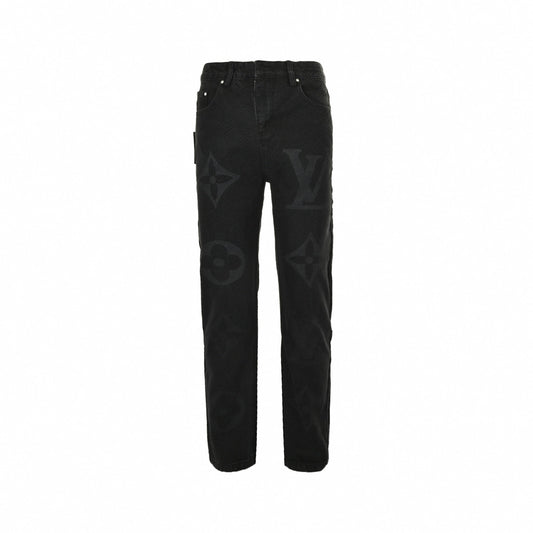 Black Monogram Shadow Denim Jeans