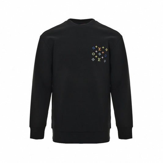 Multicolor Embroidered Monogram Crewneck