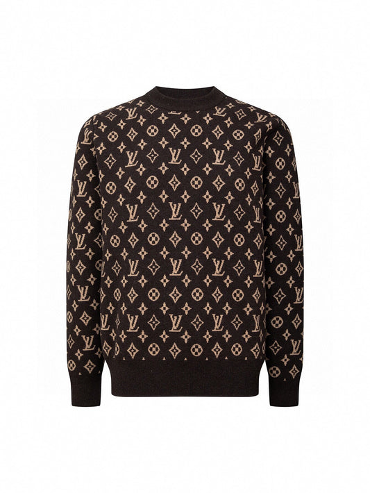 Monogram Signature Wool Jumper - Brown