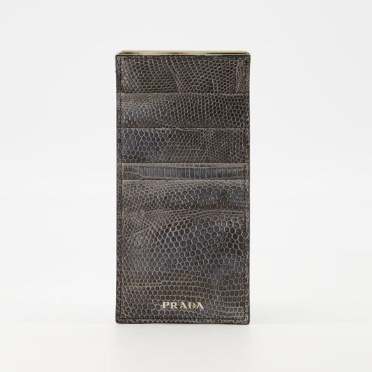 Crocodile-effect leather cardholder