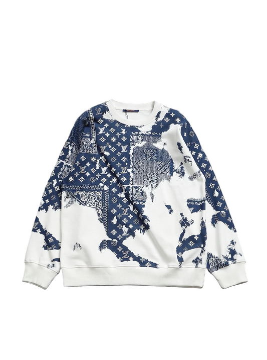 LV White Monogram Bandana Print Sweatshirt