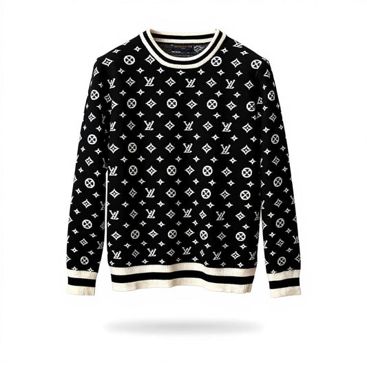 Black Monogram Knit Sweater