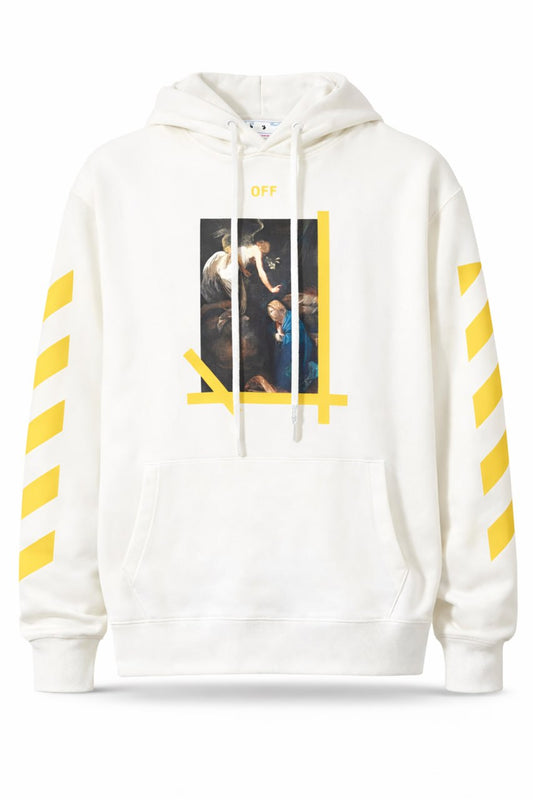 Arrows Graphic Hoodie – White / Yellow